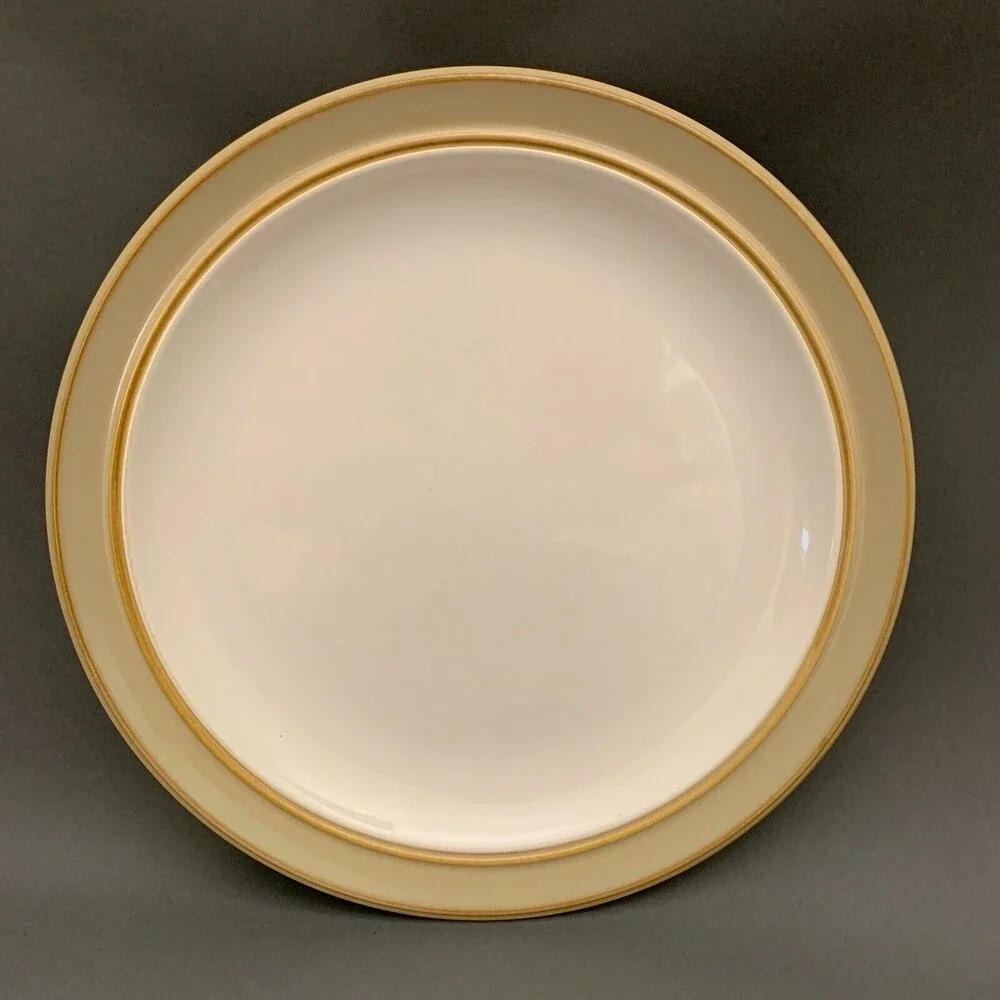 Dansk‎ Sirocco Khaki White Center Dinner Plate Almost 11